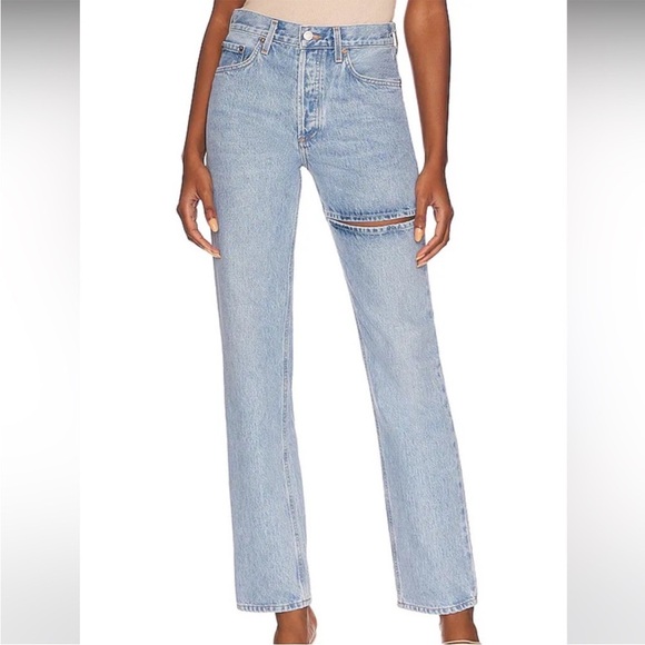 AGOLDE Lana Slice Jeans High Rise Straight Size 24 - Picture 1 of 9